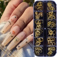 3d nail rhinestone 3d mixed glitter gold silver crystal metal diamond sequin diy nail art decoration nails accessories