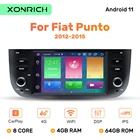 Автомагнитола DSP, 4 Гб + 64 ГБ, мультимедийный плеер на ОС Android 11, стерео, для FiatLineaPunto Evo 2012-2015, GPS-навигация, 1Din Carplay