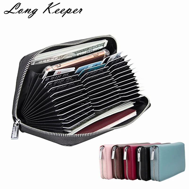 Натуральная кожа RFID Блокировка кредитный держатель для карт мужчин органайзер