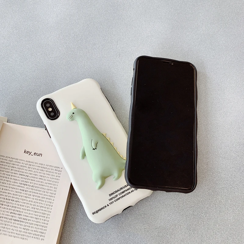 GlamPhone чехол стерео цыпленок динозавр чехол для телефона для iPhone11ProMAX X XS Max XR Мягкий силиконовый чехол для iPhone 7 8 6 6s Plus чехол