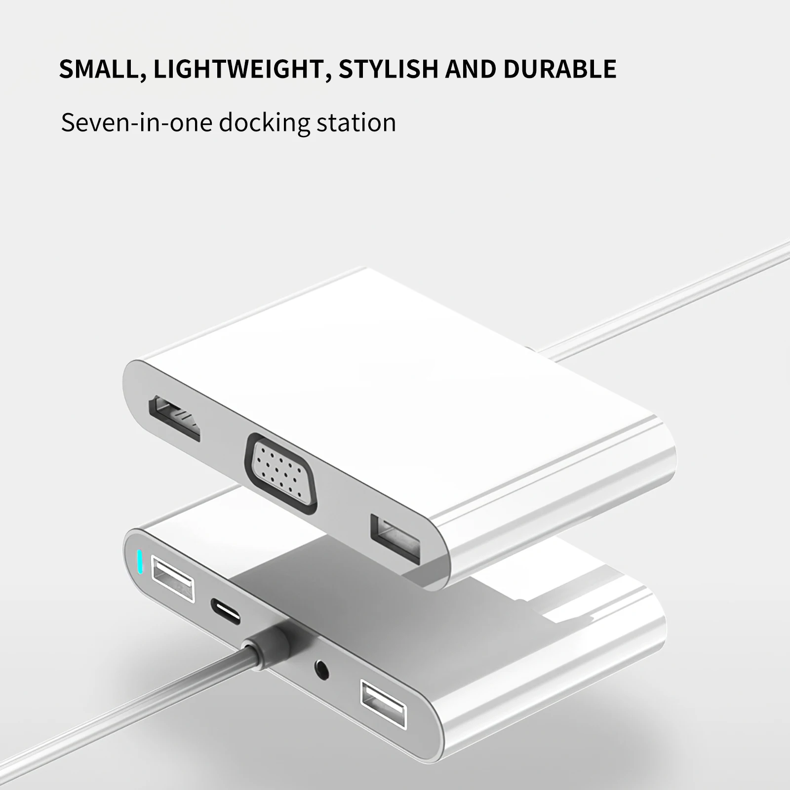 

Type C 7 in 1 PD To HDMI-compatible USB3.0 Adapter Charging Projection 4K Resolution Video Transmission High Speed HUB Converter