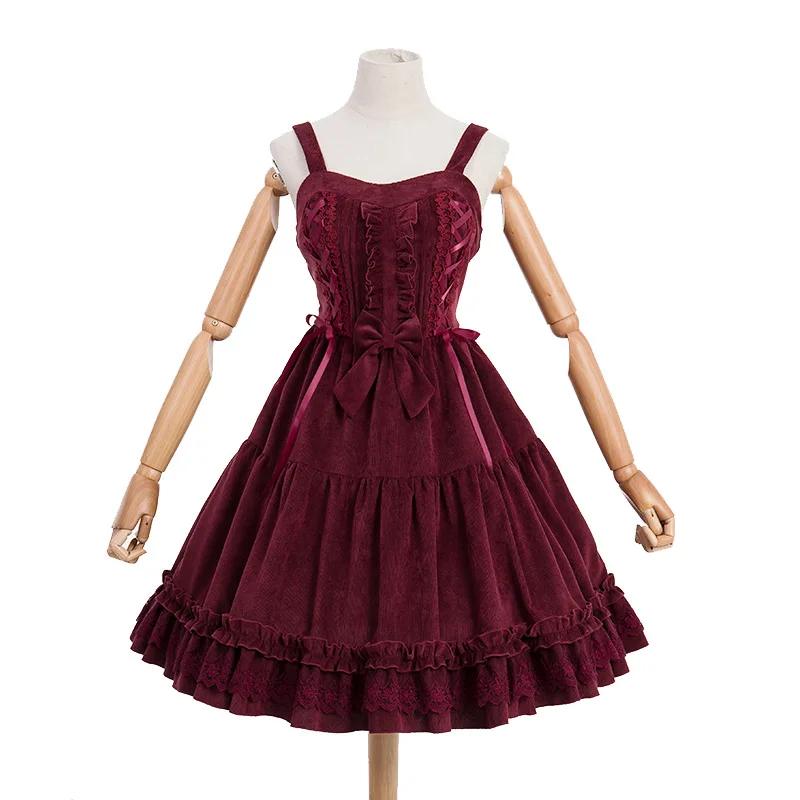 

Danube Autumn/ Winter Christmas Lolita Dress With High Waist Corduroy Dress