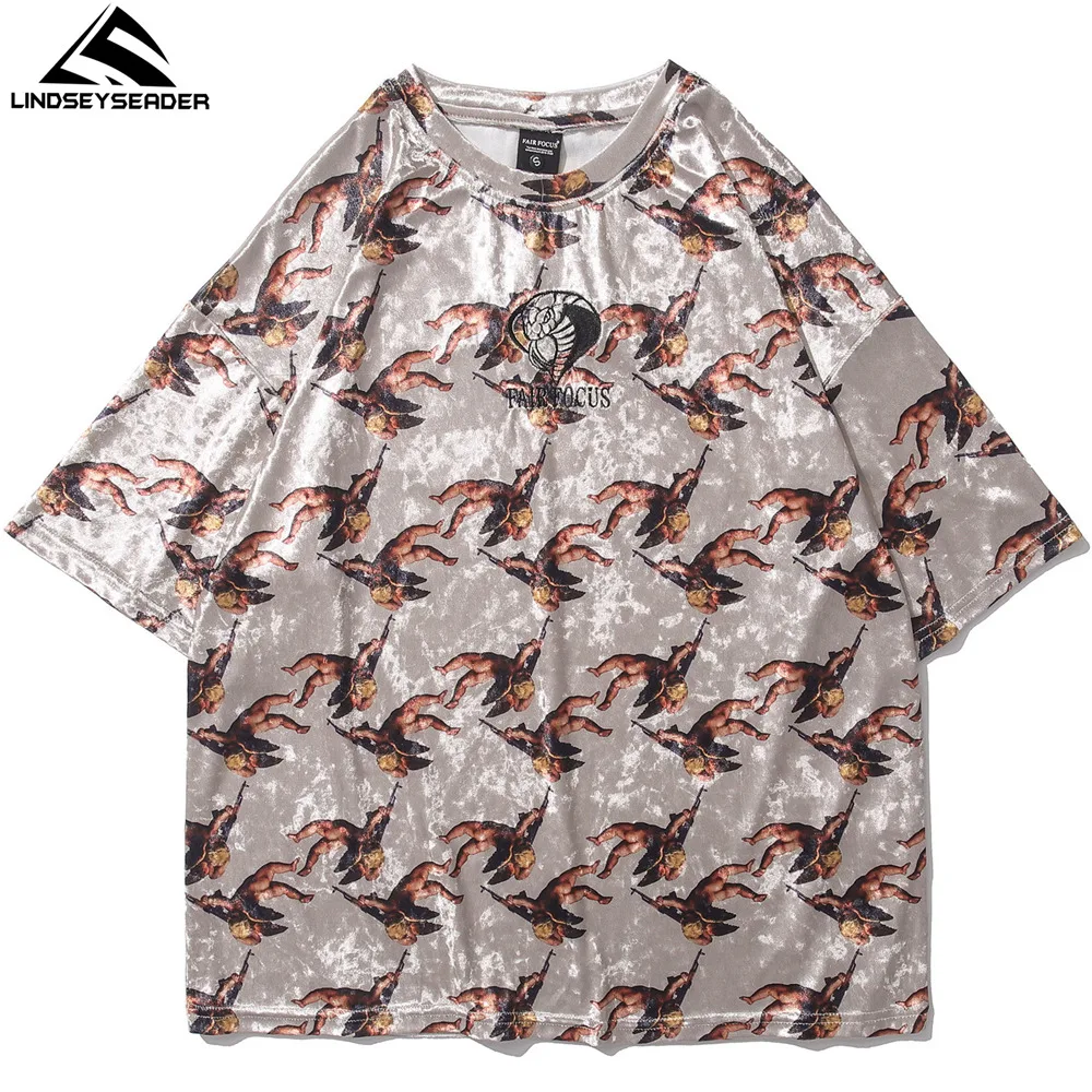 

LINDSEY SEADER T-shirt Men Hip Hop Oversized Soft Fabric Printed Casual Harajuku Streetwear Summer Short Sleeve Tops Tee Tshirt