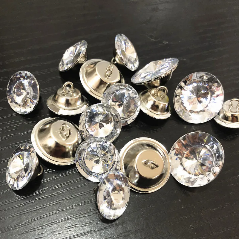 

50Pcs/lot acrylic Buttons Sewing Sofa DIY Diamond Upholstery Headboard acrylic Crystal Buttons Accessories 18/20/25/30MM