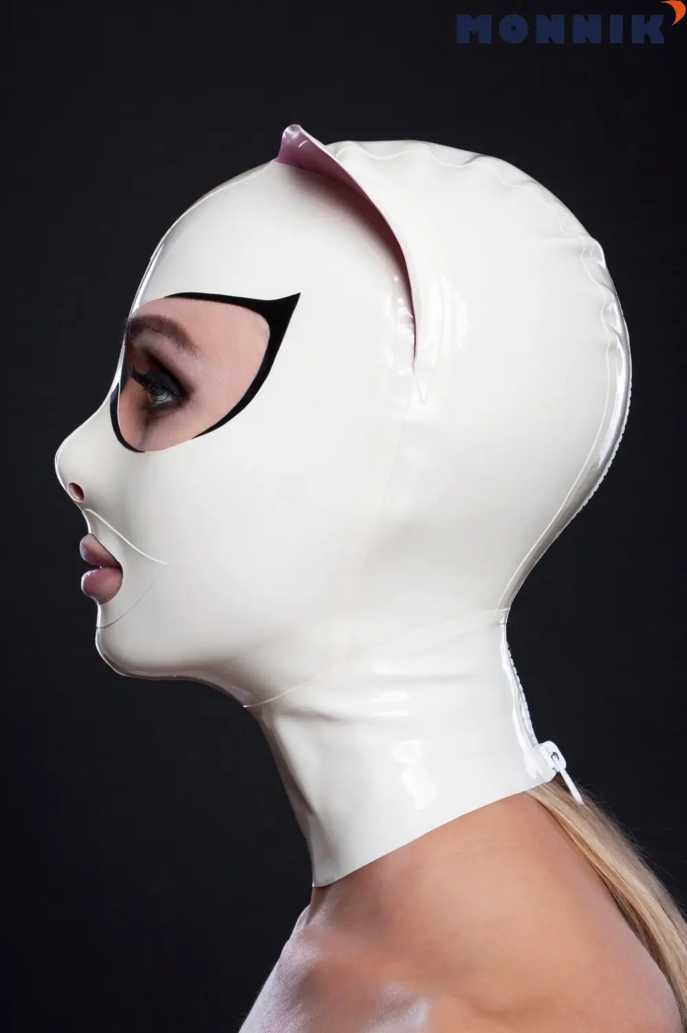 MONNIK латексная пикантная унисекс маска на капюшон с ушами косплей для вечеринки
