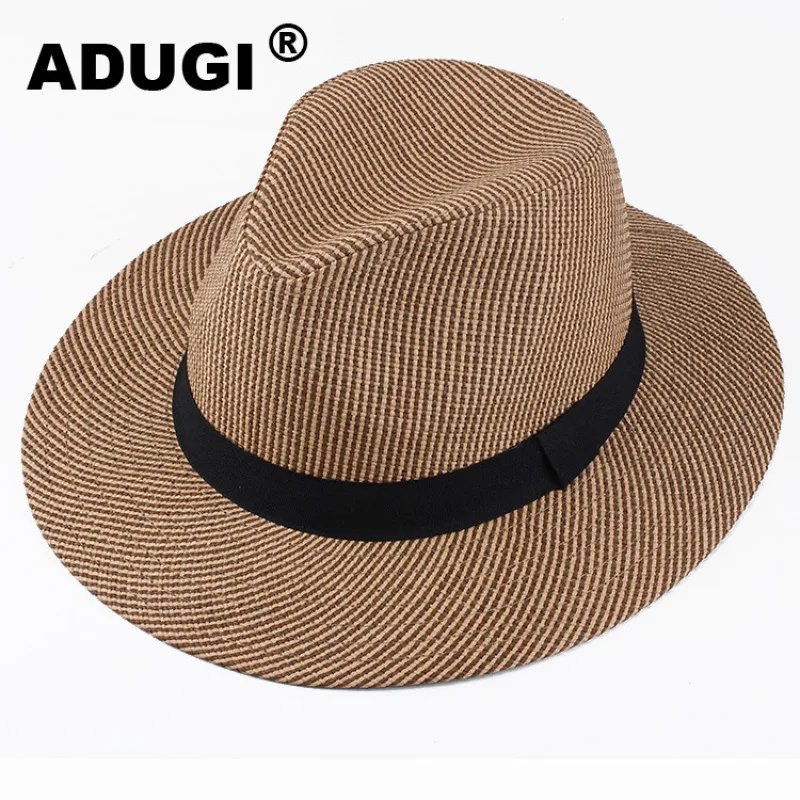 Мужская соломенная шляпа ADUGI Пляжная от солнца для отдыха весны и лета 2019 |