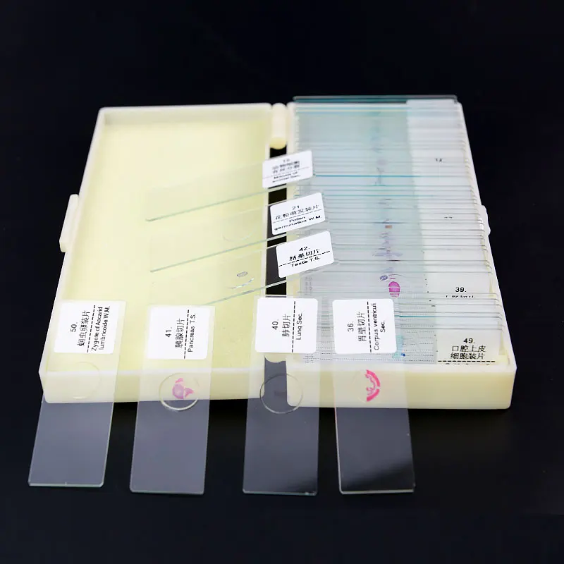 Профессиональные 50 шт. готовые стеклянные предметы Биологический микроскоп для