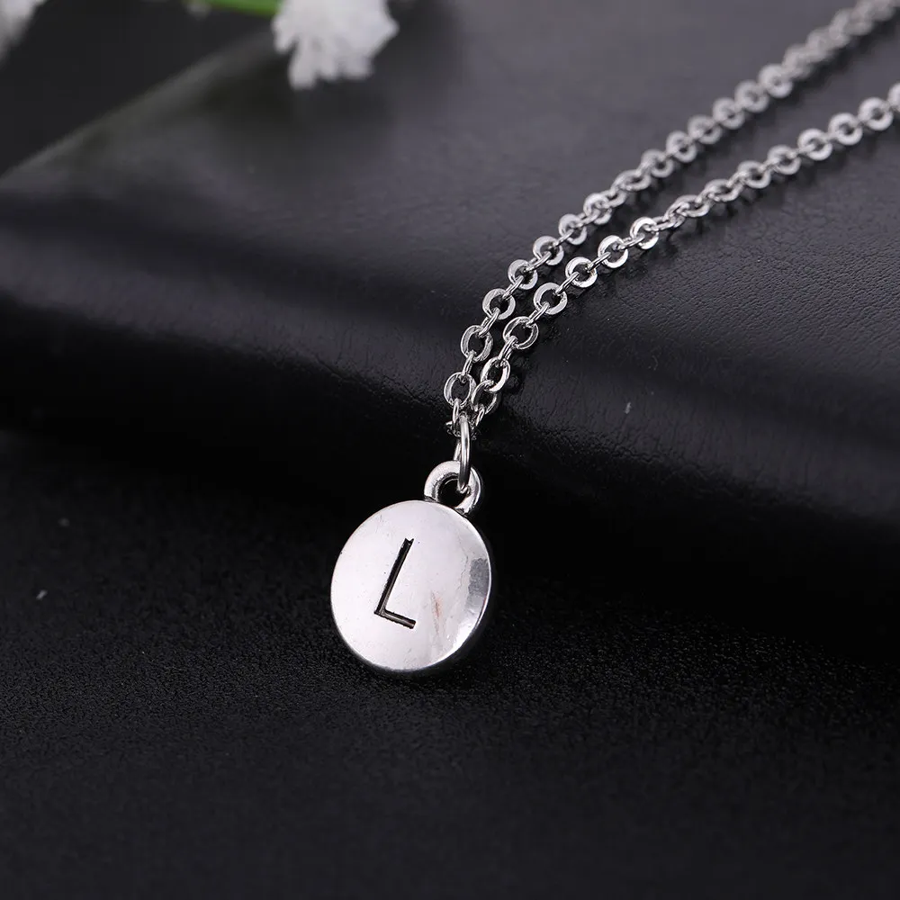 Ожерелье серебряного цвета с простыми буквами алфавитом|Цепочки| |