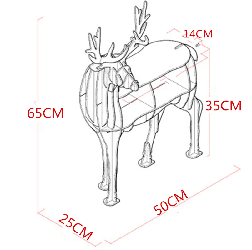 Модная 3D деревянная полка в форме лося декоративная подставка для растений