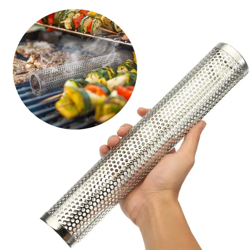 Cold Smoke Generator for Salmon Bacon BBQ Hot or Smoking Mesh Basket Pellet Smoker Gas Grill Barbecue Tool | Дом и сад