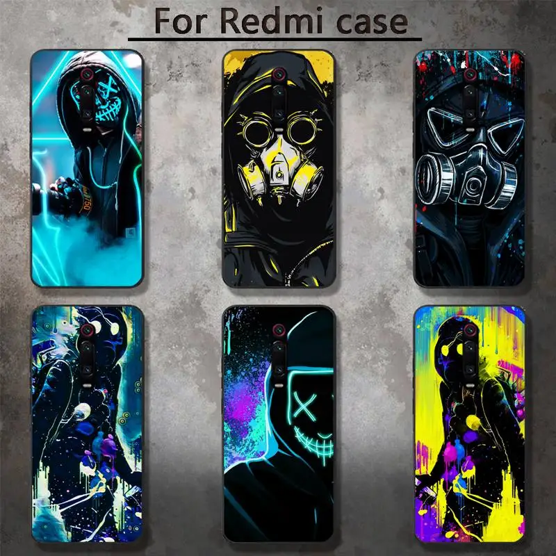 

Bright Black Cover Cool Man Antigas mask Phone Case for RedMi 5 5plus 6 Pro 6A S2 4X GO 7A 8A 7 8 9 K20 case