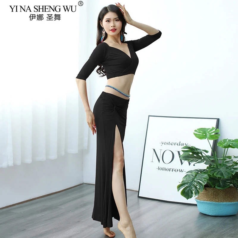 Костюм женский для танца живота с разрезом топ + юбка |