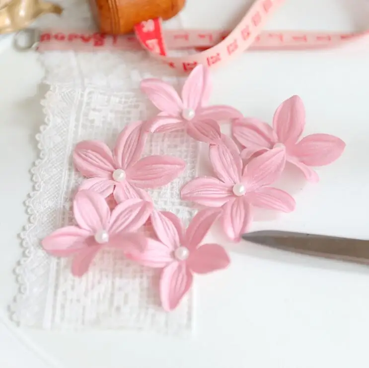 30 шт в партии 4 3 см Розовый Цветок Кружева Патчи красивые части DIY ремесло