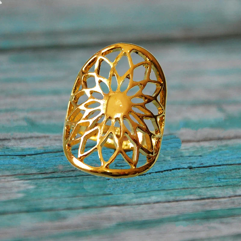 2021 Трендовое кольцо солнечного цветка, серебряное покрытие, открытое, регулируемое, для женщин и девочек, кольца-банды, подарки, модные свадебные украшения на вечеринку.
