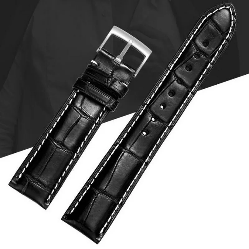 Ремешок из 100% натуральной крокодиловой кожи для часов Rolex Omega IWC DW 14 мм 16 18 20 22