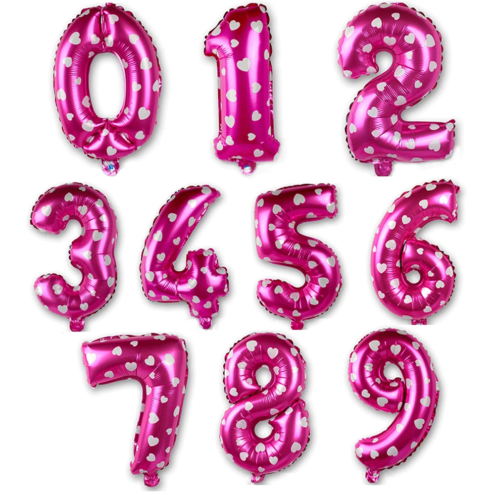 

Aluminum Film Balloon 40 Inch Digital Wedding Room Birthday Decoration Pink