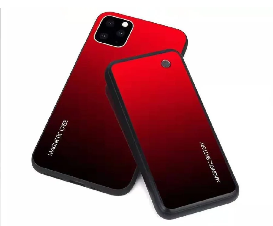 Чехол для зарядного устройства из закаленного стекла для iPhone 11 PRO MAXXR X Xs, беспроводной магнитный внешний блок питания, ударопрочный задний Чехол