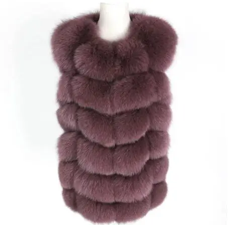 short vest 5 Женская мода осенний зимний стиль настоящая лисица пальто жилет тонкий круглый вырез зимний женский натуральный мех куртка пальто жилет - Цвет: short vest 5