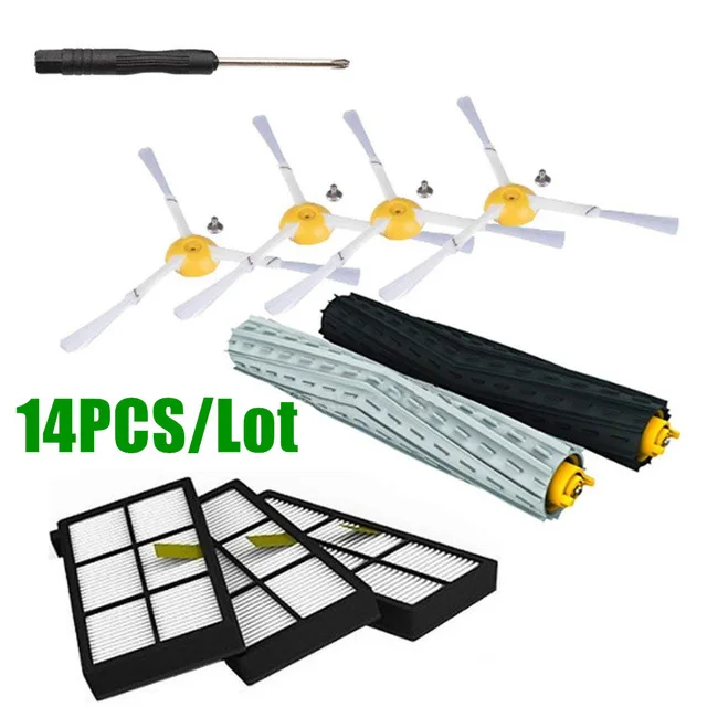 iR800-15 HEPA Filters Brushes Replacement Parts Kit For iRobot Roomba 980 990 900 896 886 870 865 866 800 vacuum Cleaner Accessories Kit - Цвет: iR800-15