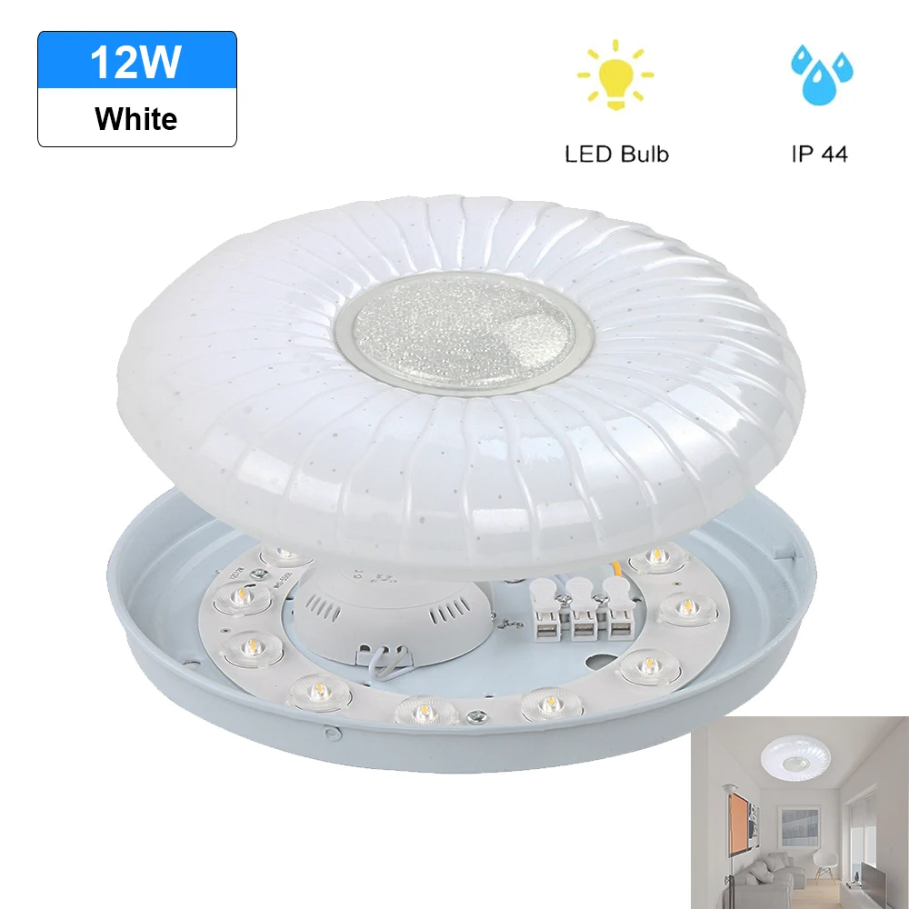 VIPMOON de cristal moderno soporte empotrado de luz de techo LED 12W luz Natural superficie casa lámpara de iluminación de la habitación, dormitorio y cocina