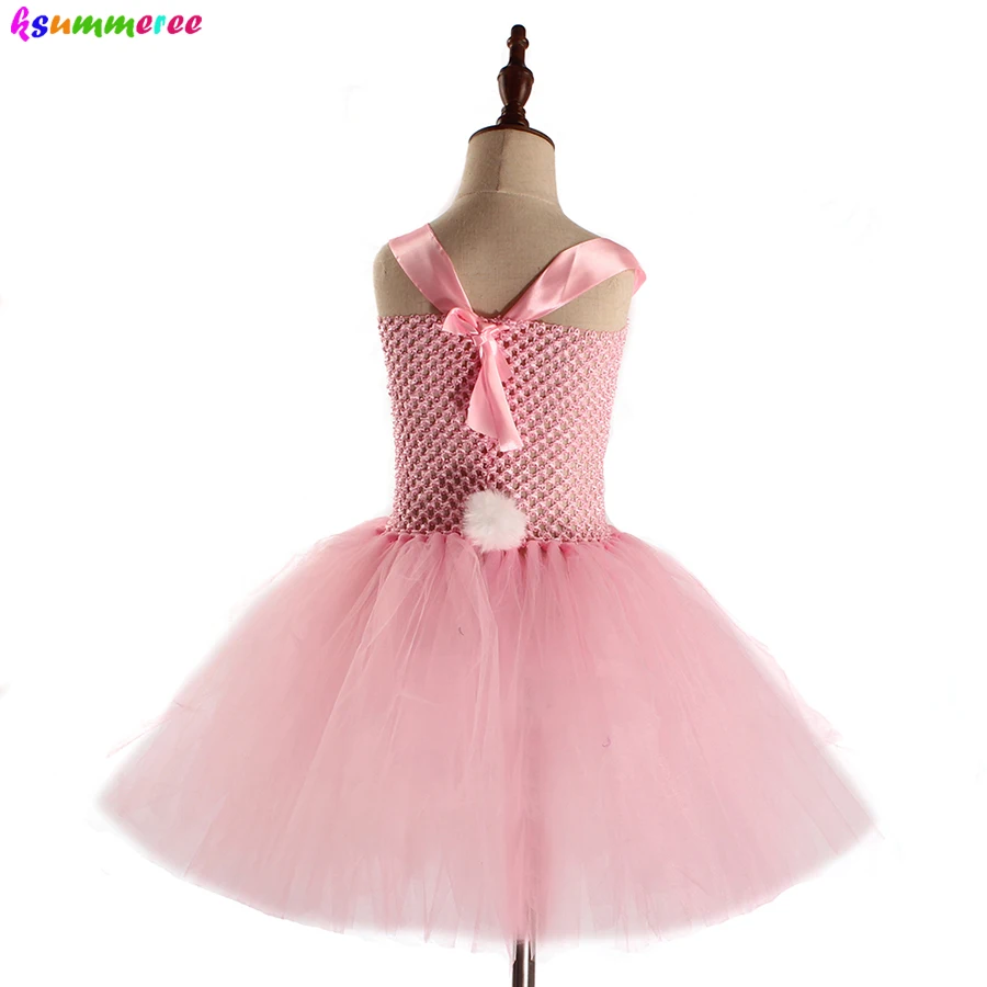 Костюм милый кролик для девочки нарядное платье-пачка с ушками повязка на голову