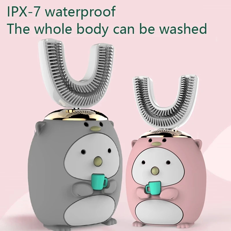 Детская силиконовая Автоматическая Ультразвуковая электрическая зубная щетка