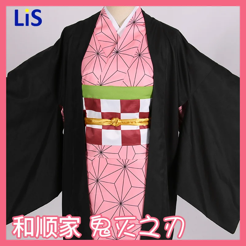 

adult and kids Hot New Anime Demon Slayer: Kimetsu no Yaiba Cosplay Kamado Nezuko Woman Japanese Kimono Cosplay Costume