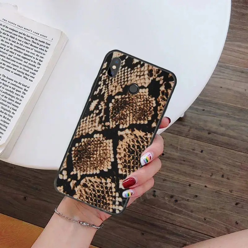 

Snake skin print painting coque funda cover Phone Case For Xiaomi Redmi note 7 8 9 t k30 max3 9 s 10 pro lite