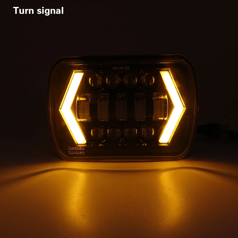 Светодиодные фары 7X6 5X7 белые ДХО желтый сигнал поворота для Jeep Wrangler YJ Cherokee XJ Trucks H4