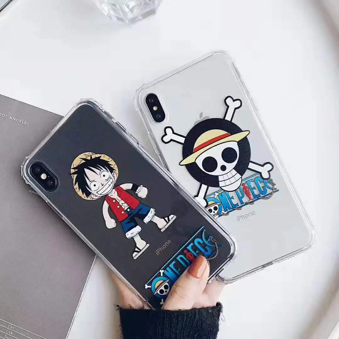 Прозрачный мягкий чехол для телефона из ТПУ с японским Аниме One Piece Luffy iPhone 11 pro XS MAX
