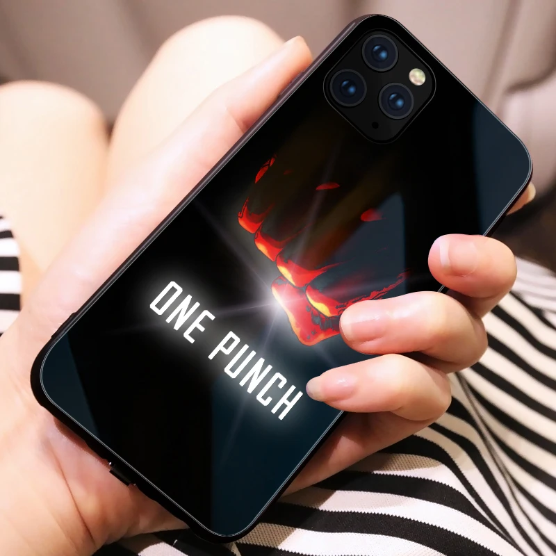 Для iPhone 11 Pro Чехол Smart Led Glow чехол для Max Funda Жесткий Силиконовый TPU с рисунком стекло