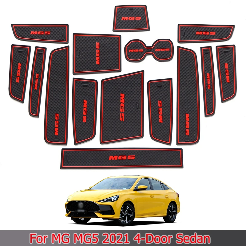 

For MG 5 2021 4-Door Sedan Non-Slip Slot Mat Car Interior Water Cup Storage Box Mat