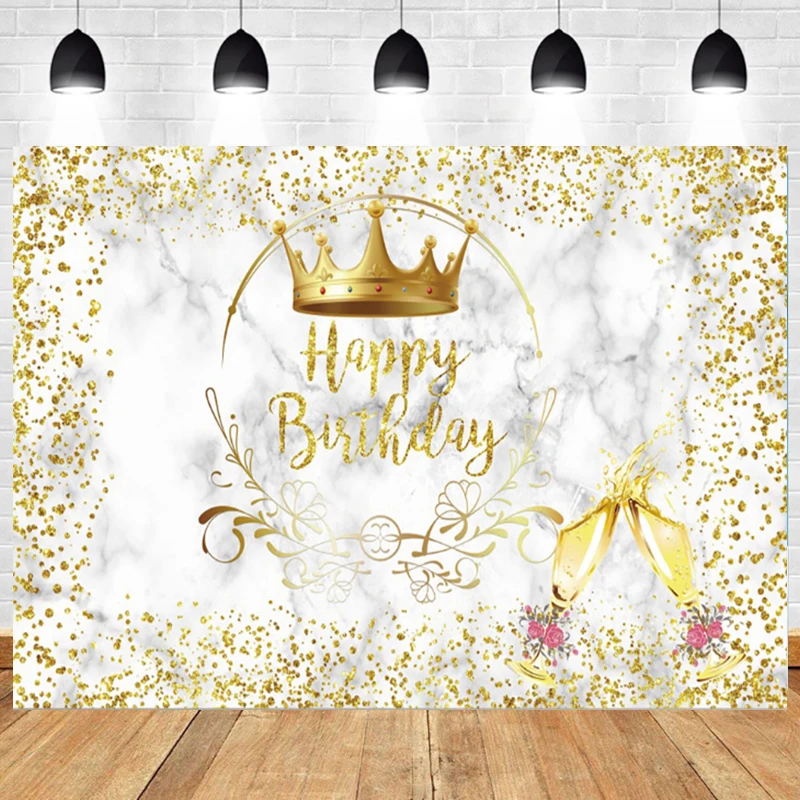 

Фон с днем рождения золотые точки Корона Шампанское Женщины Девушка Блестящий вечерние фон Декор пользовательский баннер плакат студия