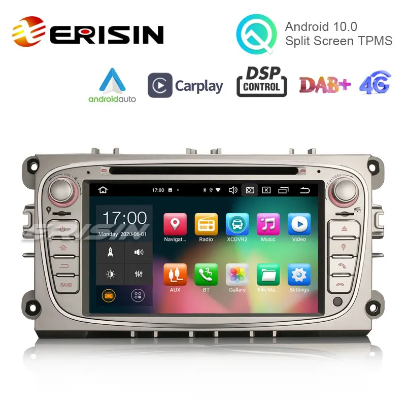 Erisin 8109 7 &quot8 Core Android 10 0 CarPlay автомобильный стерео DAB + Wi Fi BT OBD2 Canbus DSP GPS Navi для Ford Mondeo