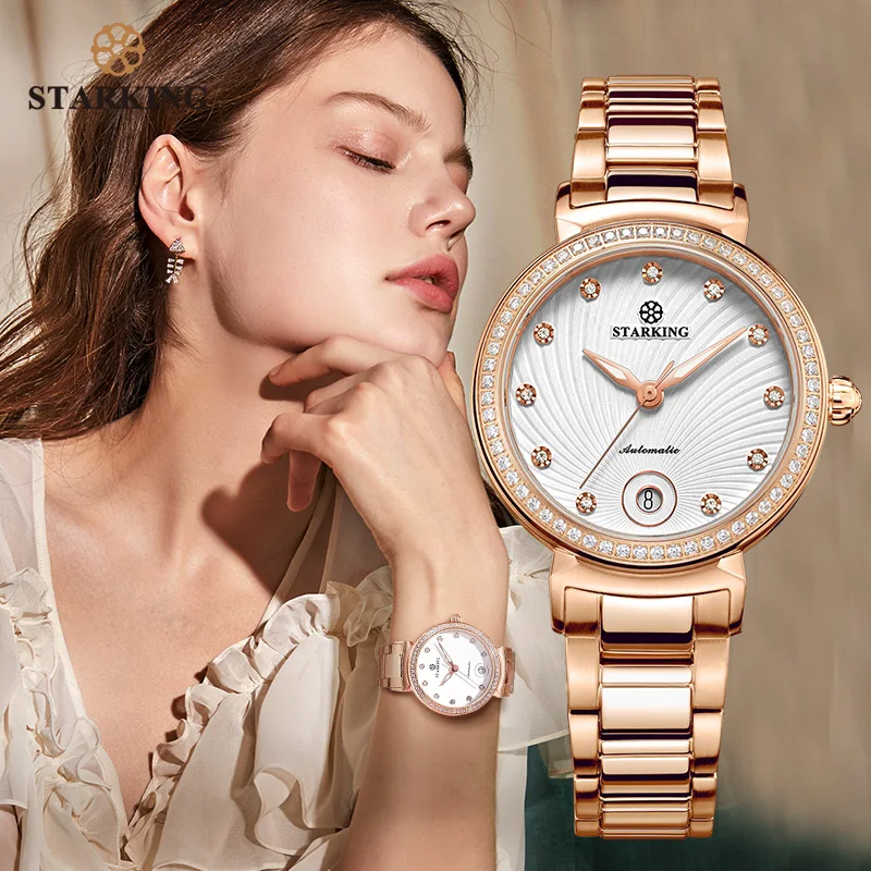 Женские наручные часы STARKING золотого цвета из нержавеющей стали автоматические