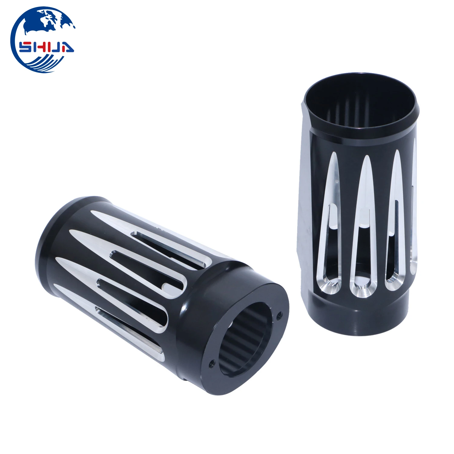 Черные чехлы Слайдеры для передней вилки с ЧПУ моделей Harley Touring Turing и Trike Road King Street