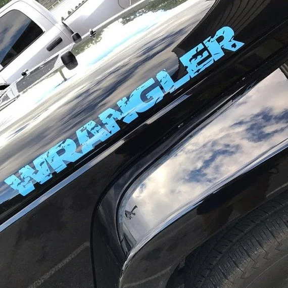 

For 2Pcs for Jeep Wrangler distressed hood decals