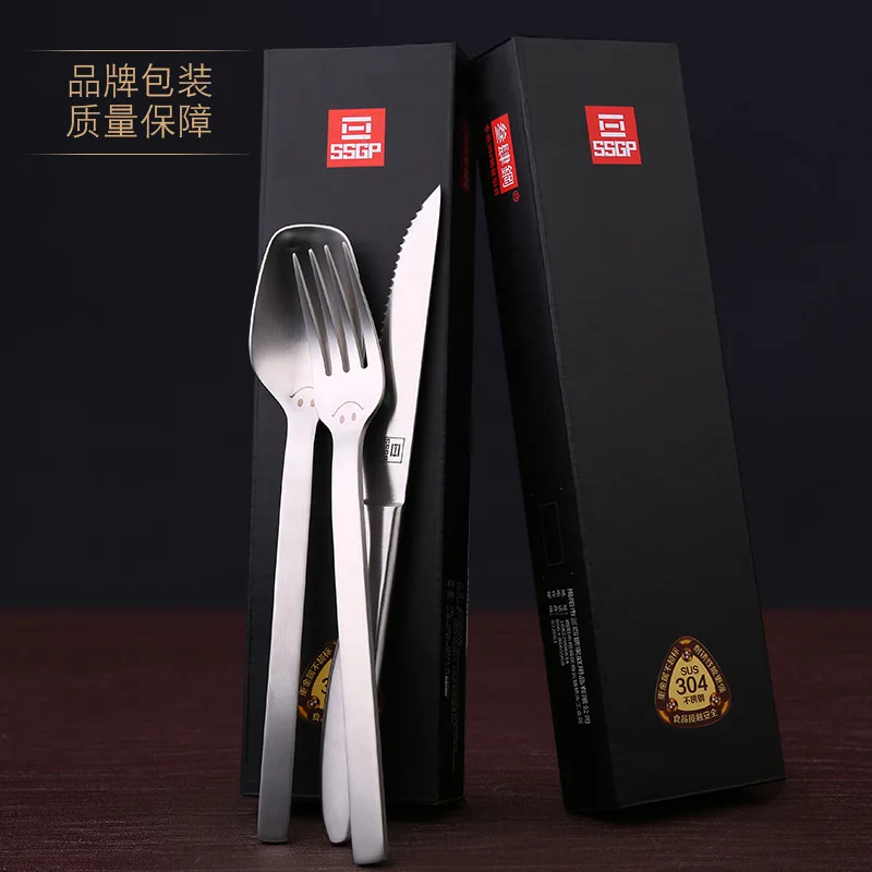 Dinnerware Sets 4Pcs/Set Smiling Face Shape SUS 304 Stainless Steel Kitchen Utensils Knife Fork Western-style Quality | Дом и сад
