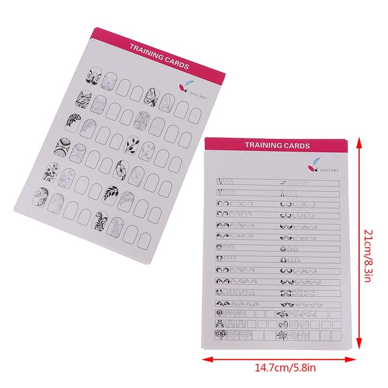 

12PCS Reusable Template Learning Paper Book Manicure Nails Art Practice Book Drawing Painting Exercise Books Tool For Manicure