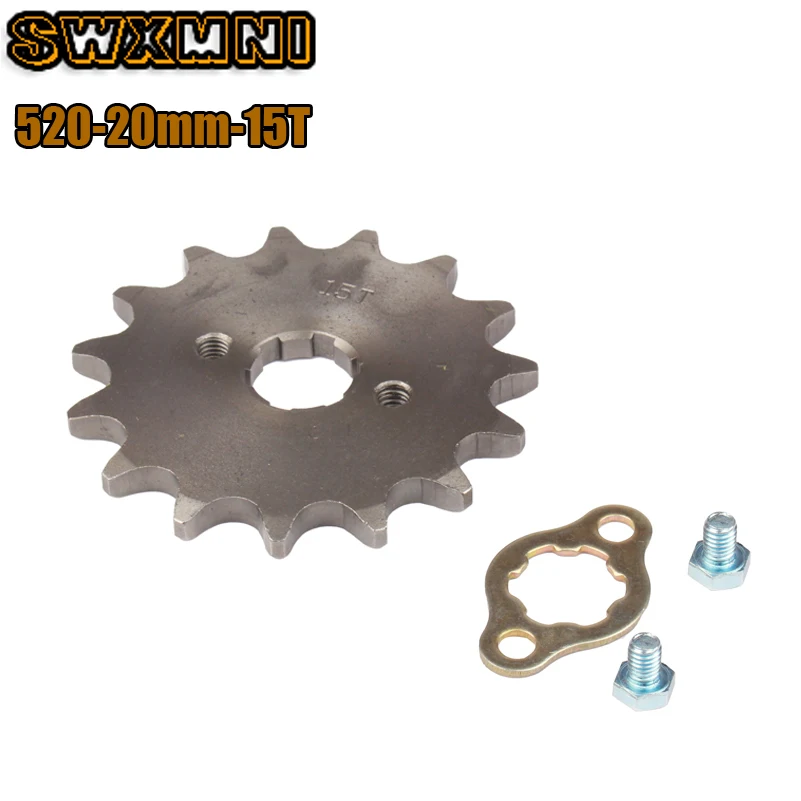 

Motorcycle Steel 520 chain 20mm 15T Teeth Front Engine Sprocket For Honda Lifan ZongShen YCF ATV Quad Dirt Pit bike Buggy
