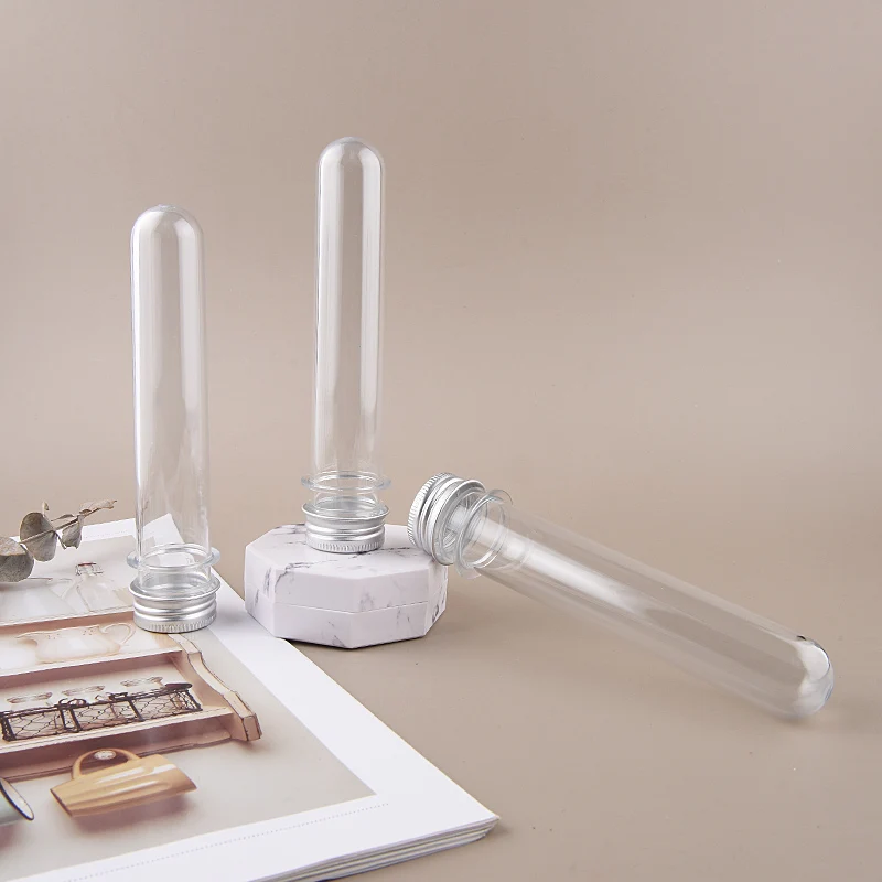 Прозрачная маска для соли пластиковая трубка с алюминиевой крышкой пустая