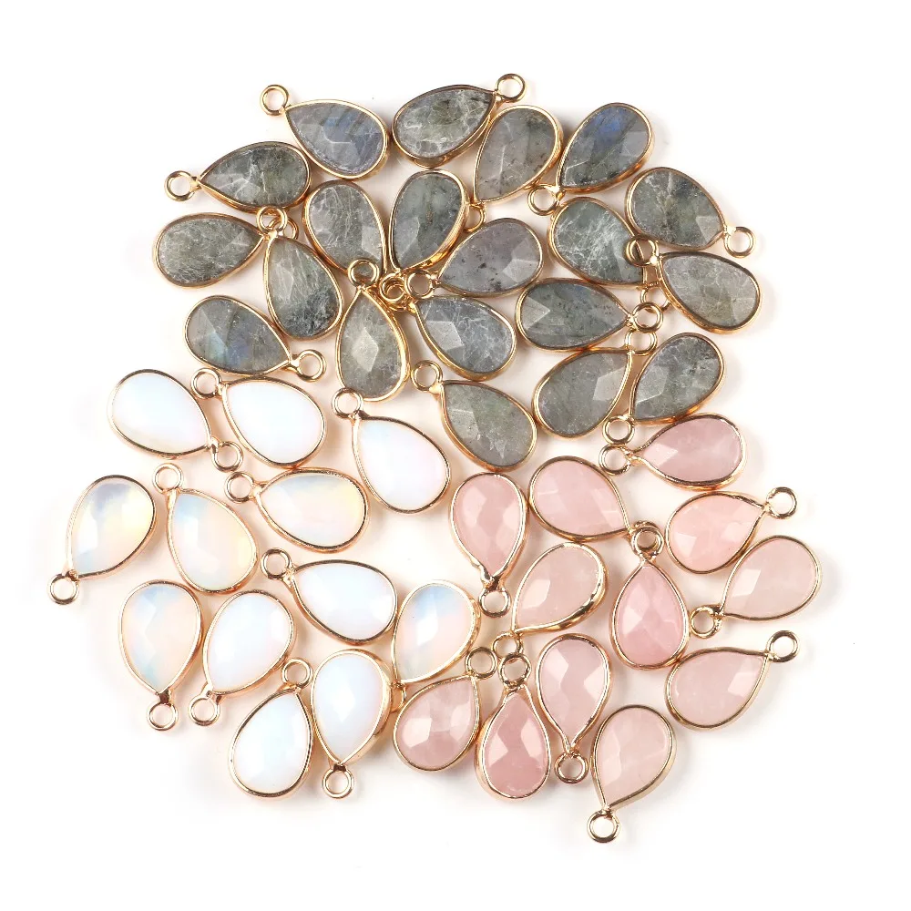 

Natural Stone Pendant Water Drop Shape Faceted Agate Charms For Jewelry Making DIY Bracelet Necklace Earring Earring Accessories