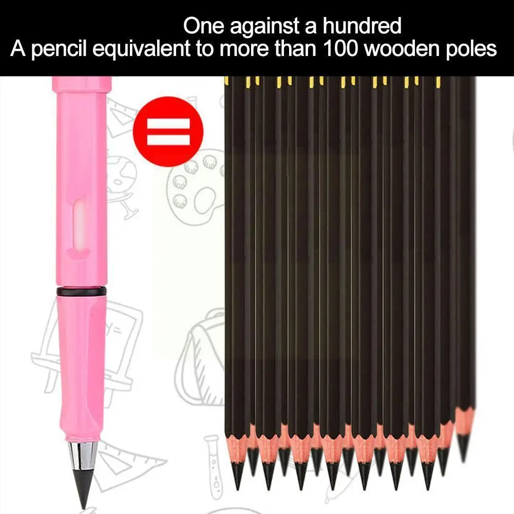 

Eternal Pencil Replacement Pen No Ink Unlimited School Sharpening The Tip Eraser Pen Supplies Without Dust-free Writin D0b9