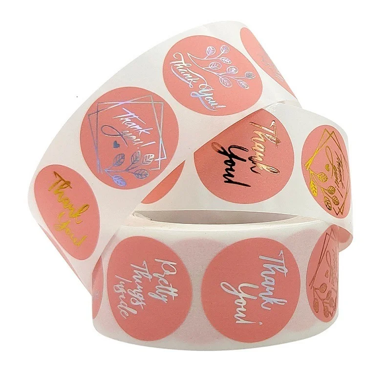 

500pcs/Roll 2.5cm Thank You Stickers Seal Labels Gift Packaging Stickers Handmade Wedding Party Diary Scrapbooking Stickers