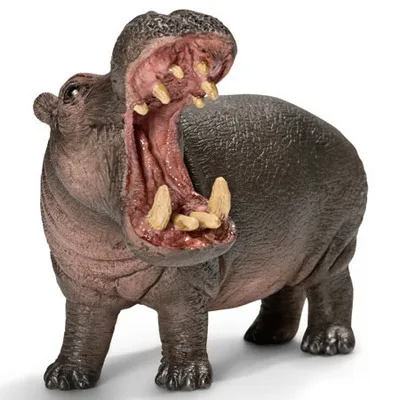 hippo Оригинальные оригинальные джунгли дикая жизнь зоопарк ферма животные наборы собака волк осел бык овца Бегемот фигурка детская игрушка для детей подарок - Цвет: hippo