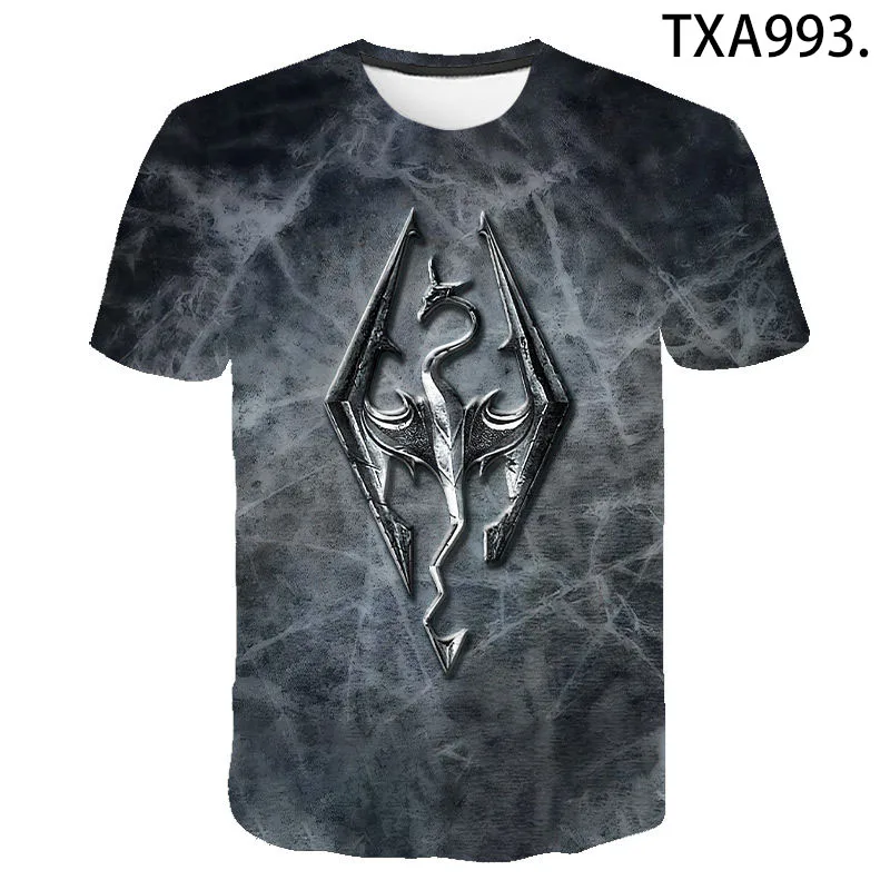 

New Summer Short Sleeve T Shirt Skyrim 3D Printed Men Women Children Fashion Streetwear Boy Girl Kids Casual Cool Tops