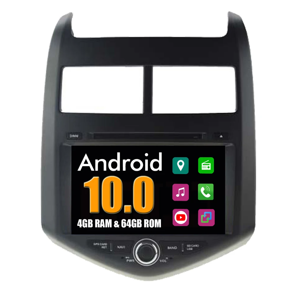 Автомобильный мультимедийный плеер RoverOne для Chevrolet Aveo Sonic 2011 + Android 10 Octa Core 4G 64G Радио
