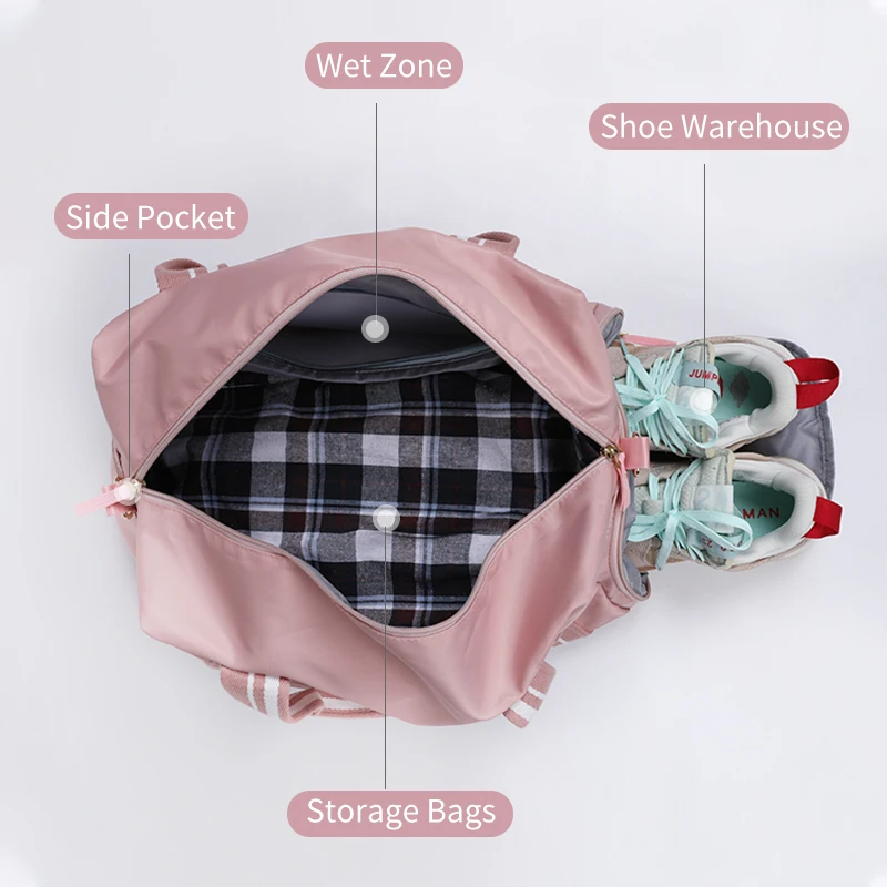 Outdoor Waterproof Nylon Sports Gym Bags Women Shoes Compartment Sport Bags Men Training Fitness Bag 2021 Yoga Running Handbag