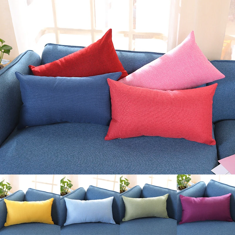 

Rectangular Cushion Cover Linen Cotton Blend Pillowcase Sofa Bed Decorative Pillow Pillowcase Household Textile Pillow Cases