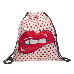 Новый 3D мешок с кулиской с принтом в горошек и красных губ модные Mochila Cuerda Harajuku рюкзак на шнурке для женщин мужчин Modis веревочной сумкой для девочек